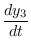 $\displaystyle \frac{dy_3}{dt}$