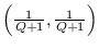 $\left( \frac{1}{Q+1},\frac{1}{Q+1}\right) $