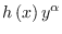 $h\left( x\right) y^{\alpha }$