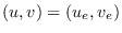 $\left( u,v\right) =\left(
u_{e},v_{e}\right) $